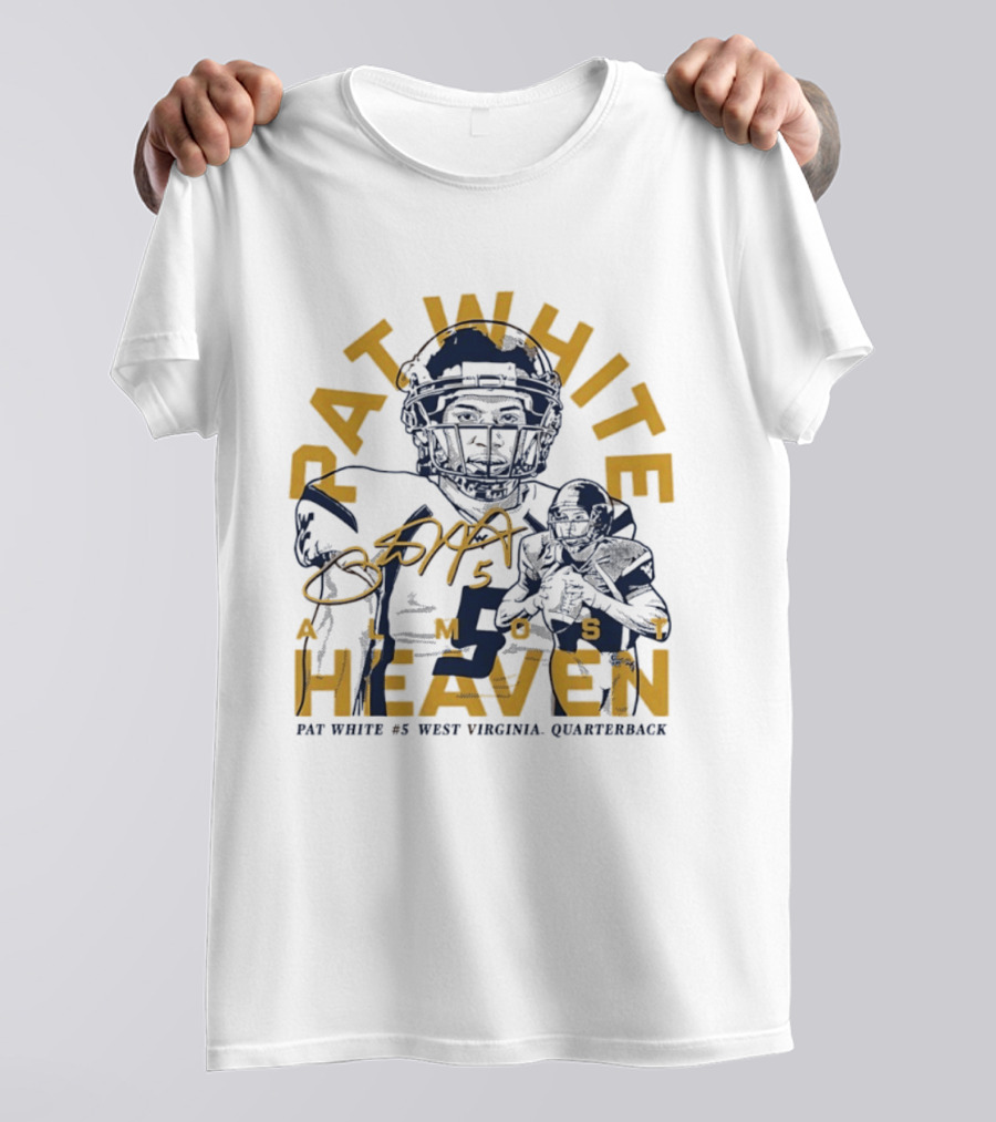 Pat White #5 Almost Heaven West Virginia Quarterback T-Shirt