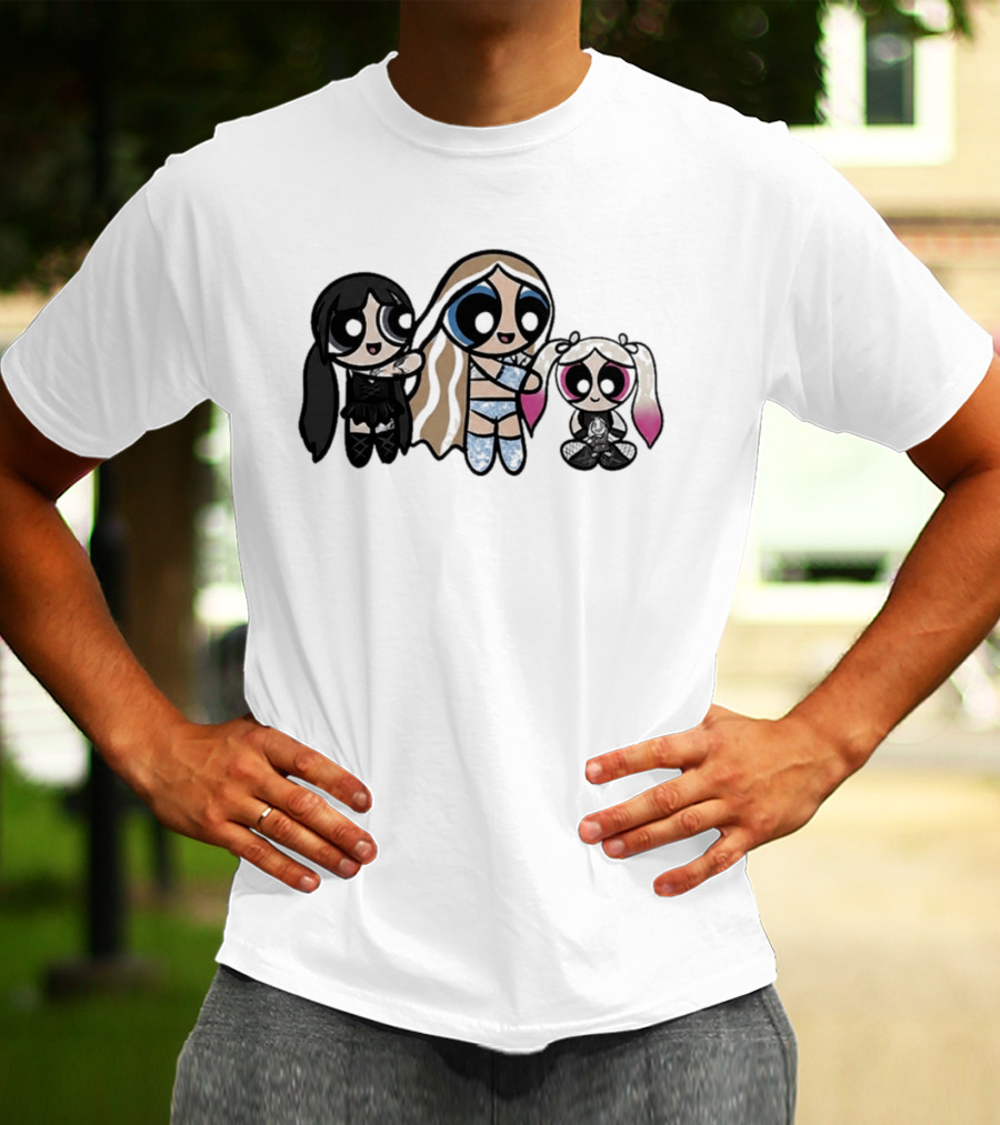 Powerpuff Charlexley Trio In Unique Cartoon T-Shirt