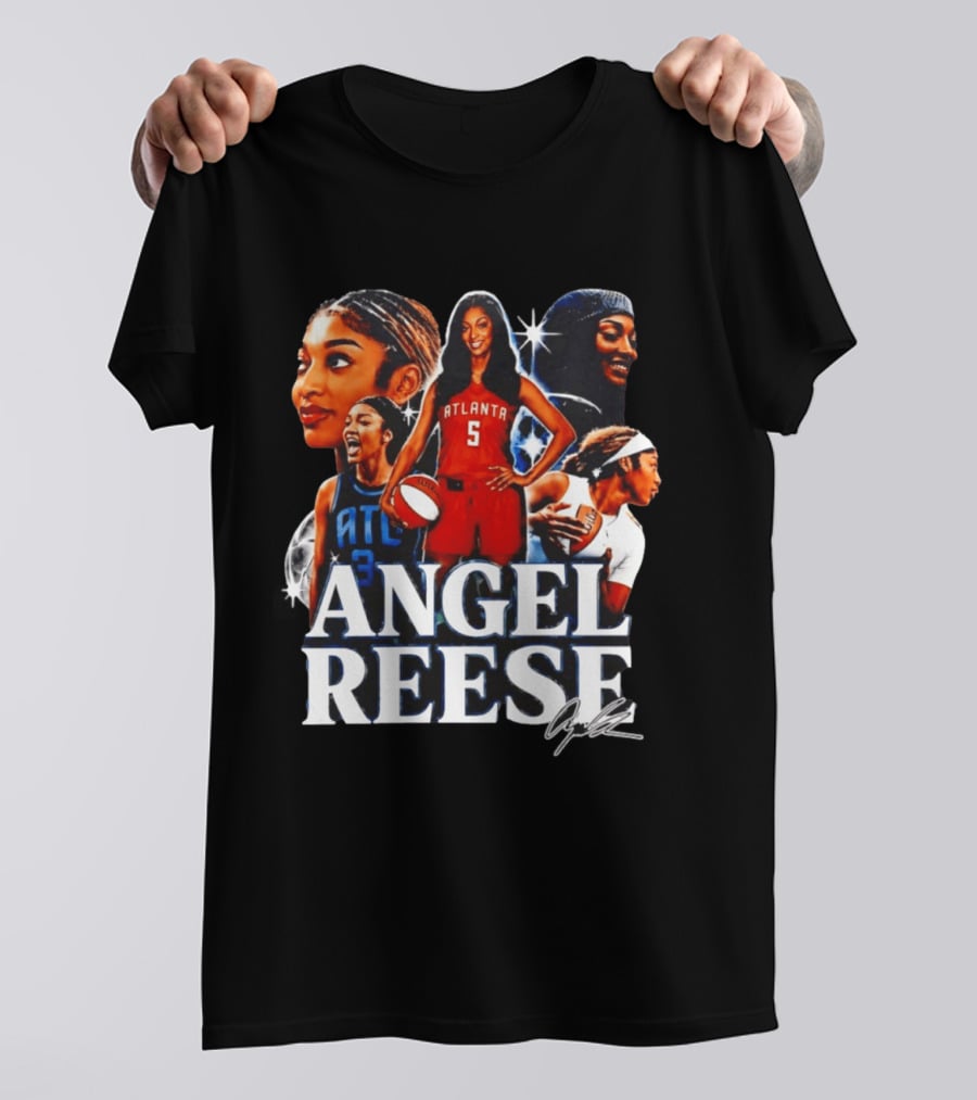 Angel Reese Atlanta Basketball Star Collage T-Shirt