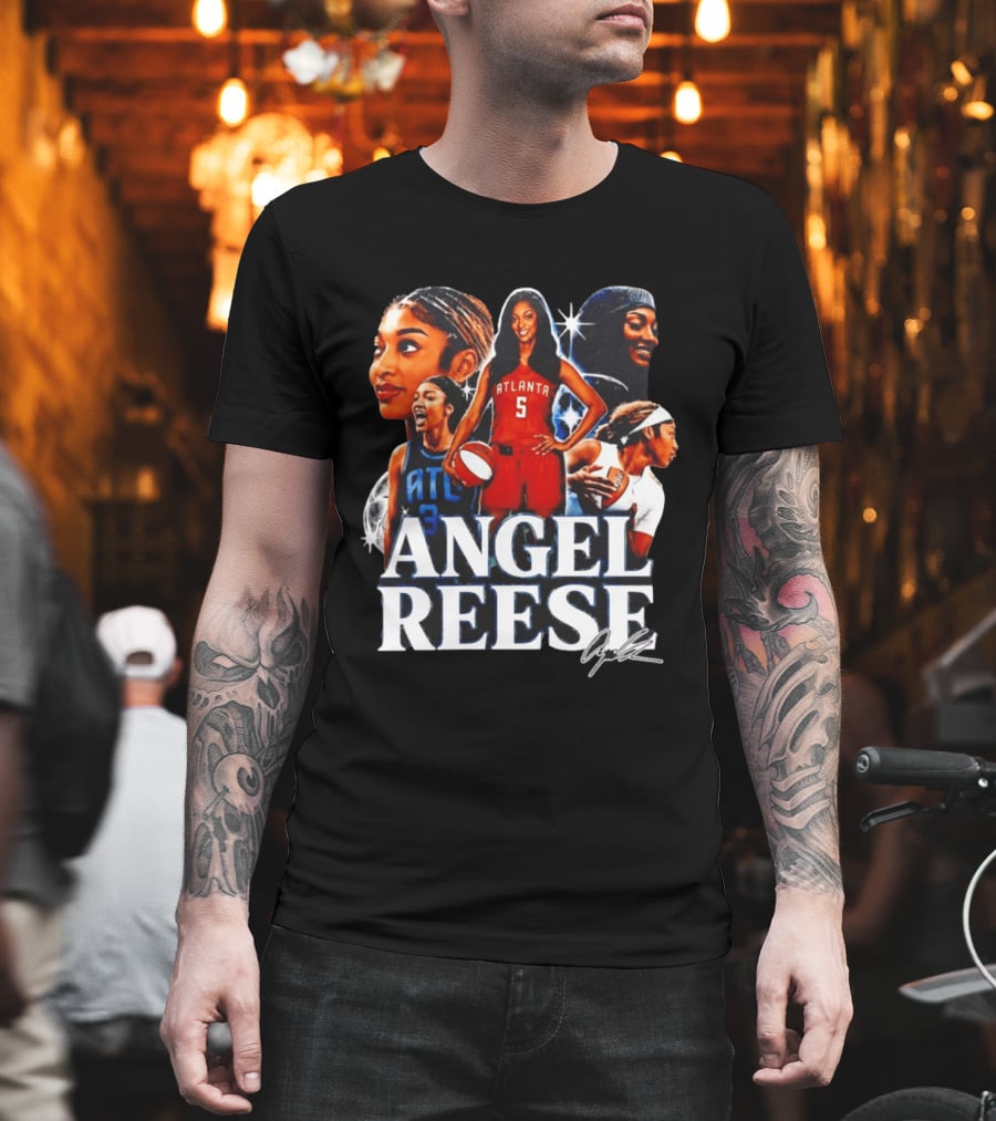 Angel Reese Atlanta Basketball Star Collage T-Shirt