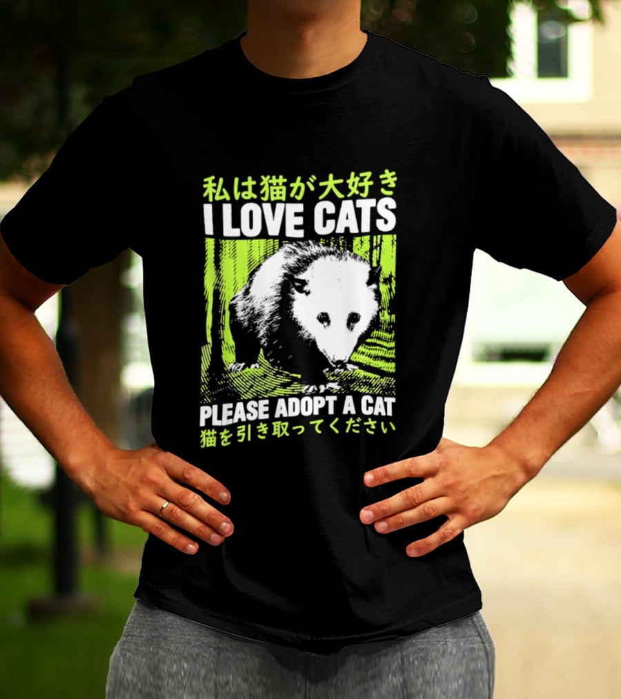 I Love Cats Please Adopt A Cat T-Shirt