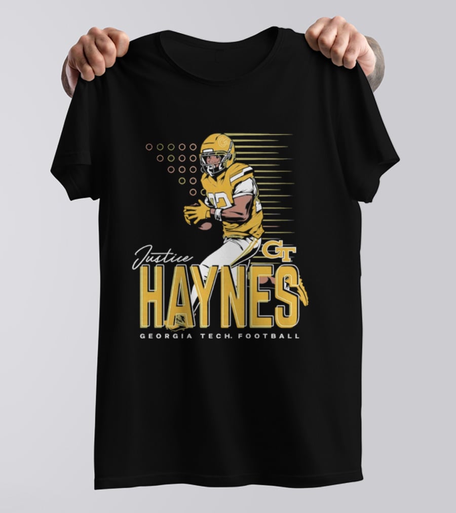 Justice Haynes Georgia Tech Yellow Jackets Football GT T-Shirt