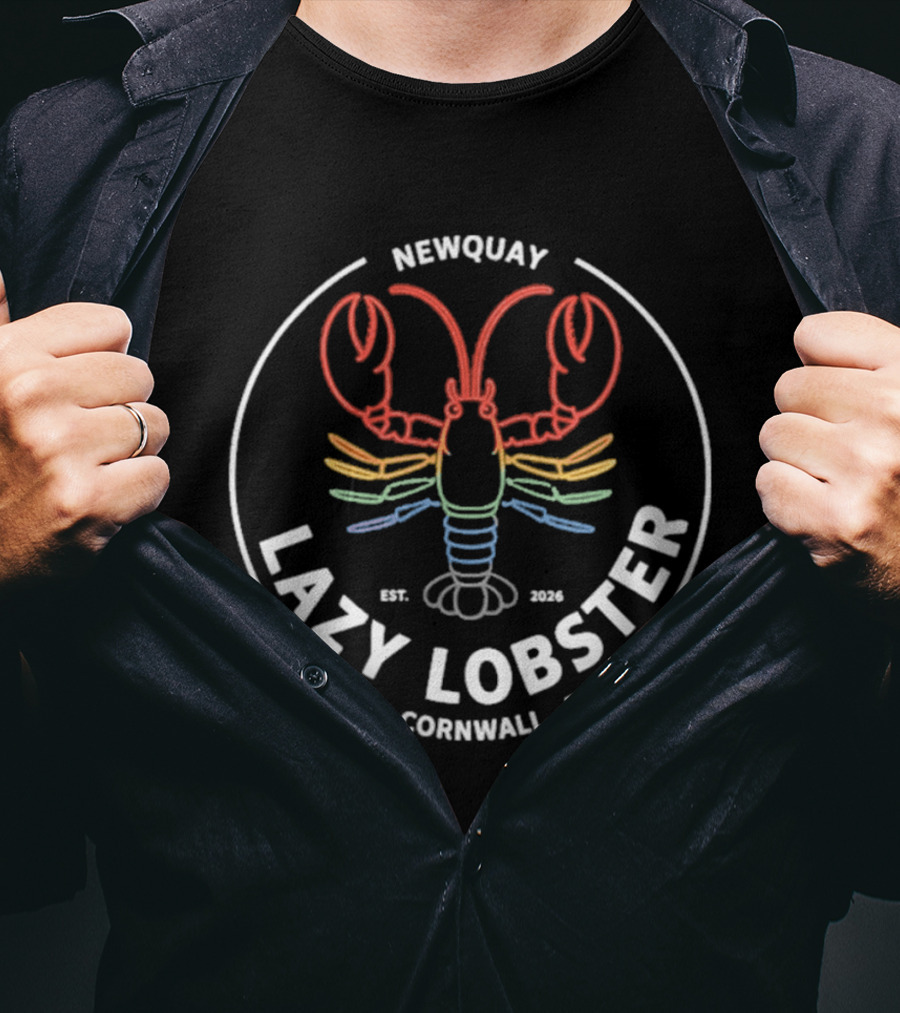 Newquay Lazy Lobster Cornwall T-Shirt