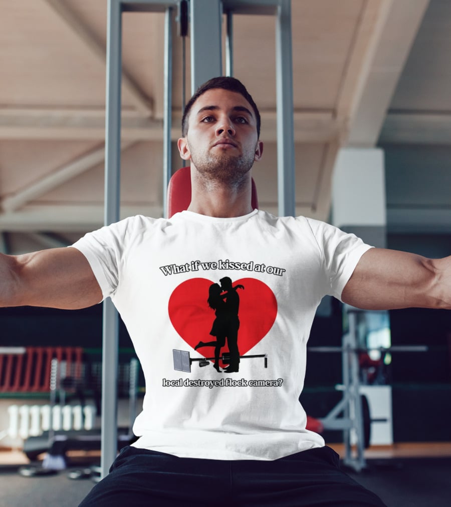 What If We Kissed At Our Local Destroyed Flock Camera Romantic Heart T-Shirt