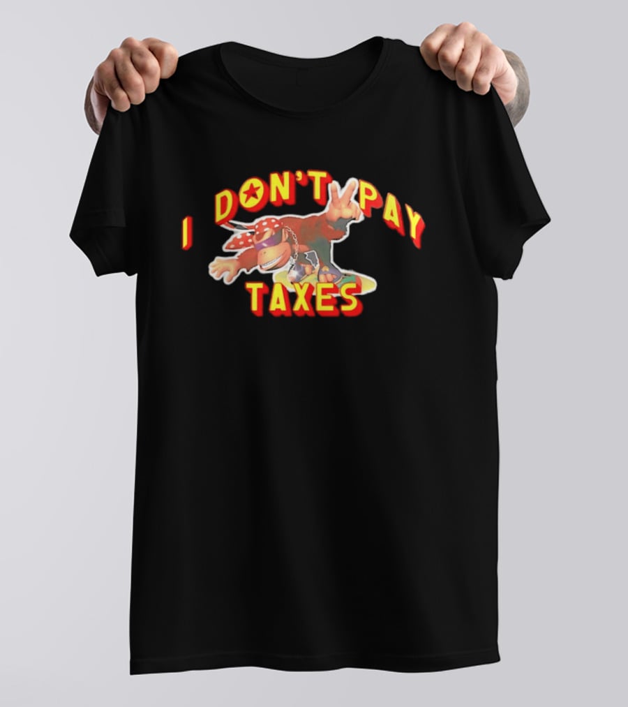 I Don't Pay Taxes Cool Monkey With Peace Sign T-Shirt