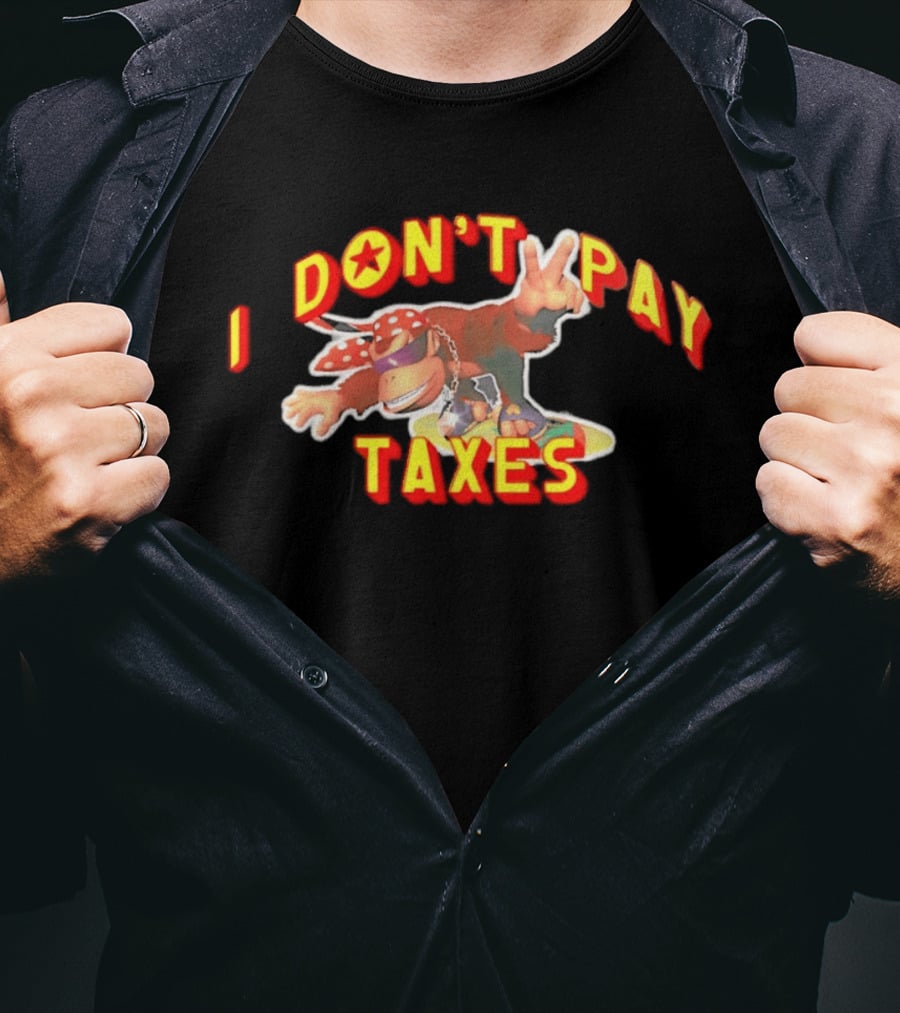 I Don't Pay Taxes Cool Monkey With Peace Sign T-Shirt