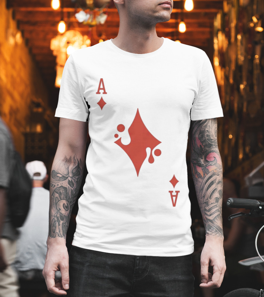 Ace Of Diamonds Playing Card Red Stylized T-Shirt