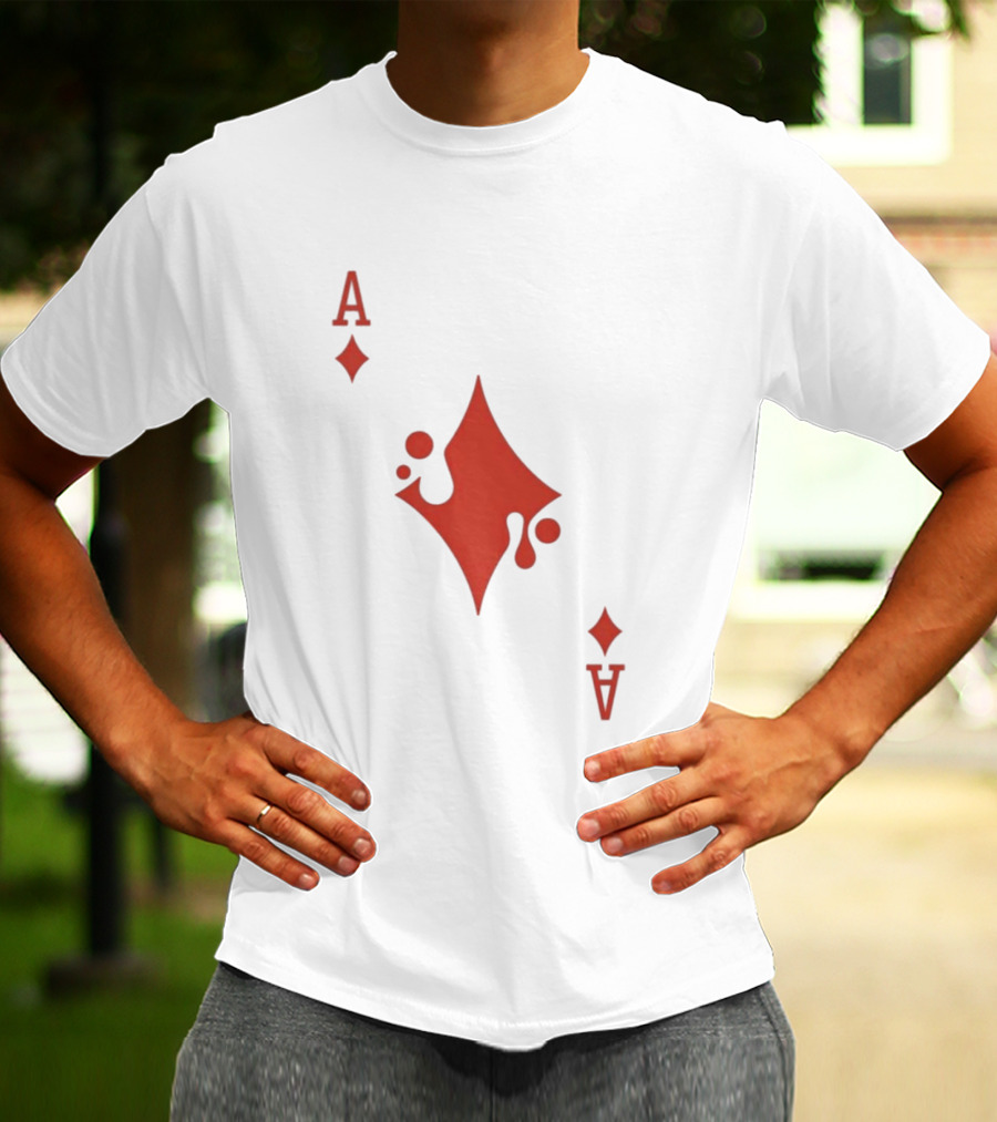 Ace Of Diamonds Playing Card Red Stylized T-Shirt
