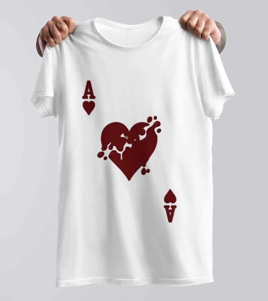Ace Of Hearts Melting Card Visual T-Shirt