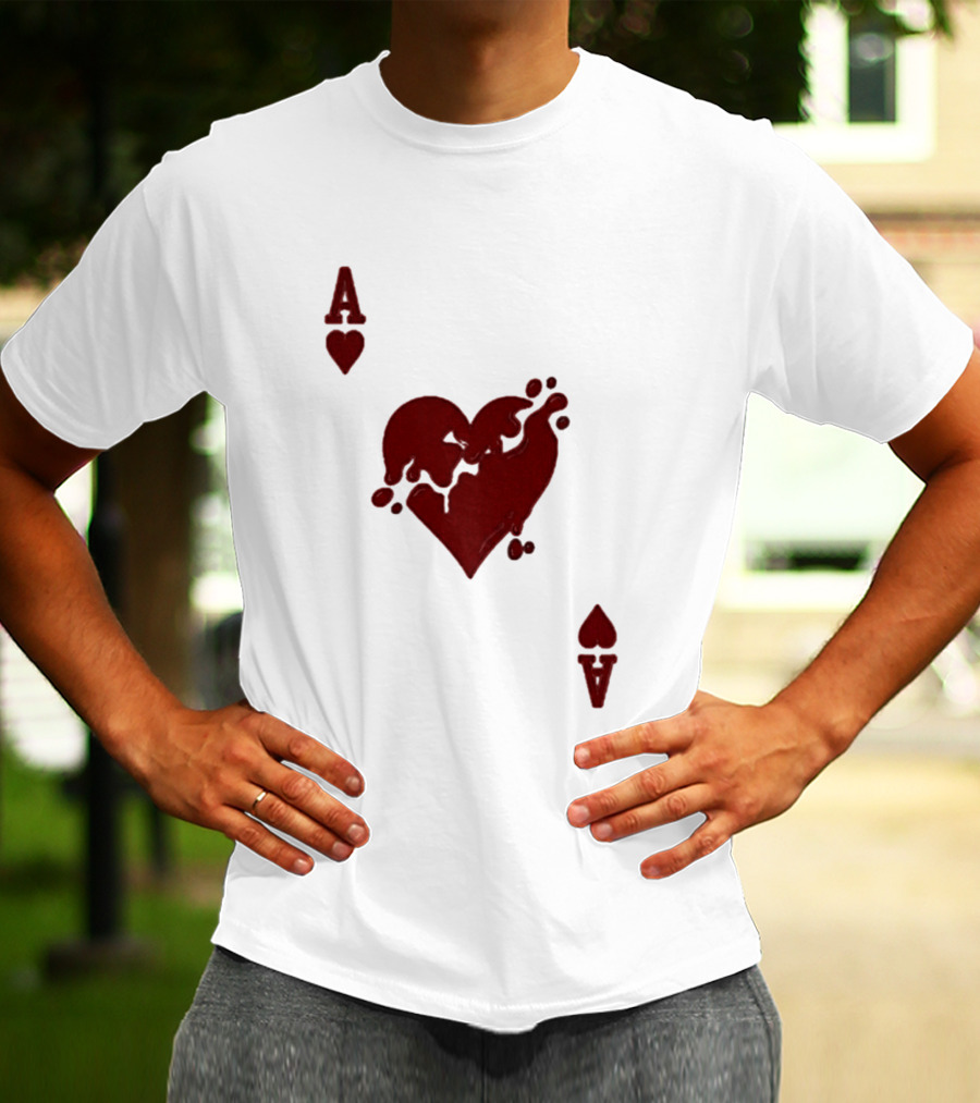 Ace Of Hearts Melting Card Visual T-Shirt