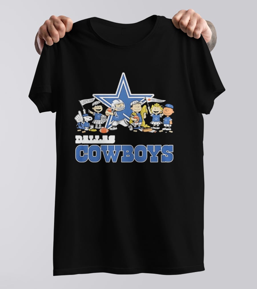 Dallas Cowboys Peanuts Characters Team Collaboration T-Shirt
