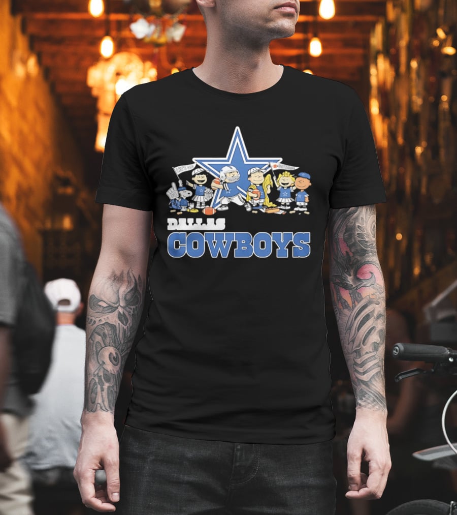 Dallas Cowboys Peanuts Characters Team Collaboration T-Shirt