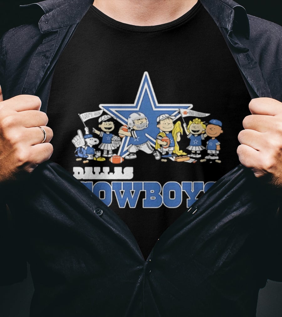 Dallas Cowboys Peanuts Characters Team Collaboration T-Shirt