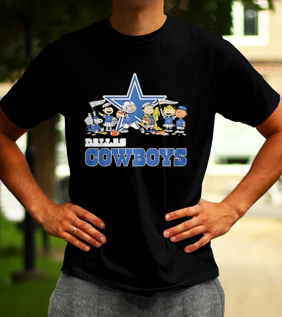 Dallas Cowboys Peanuts Characters Team Collaboration T-Shirt