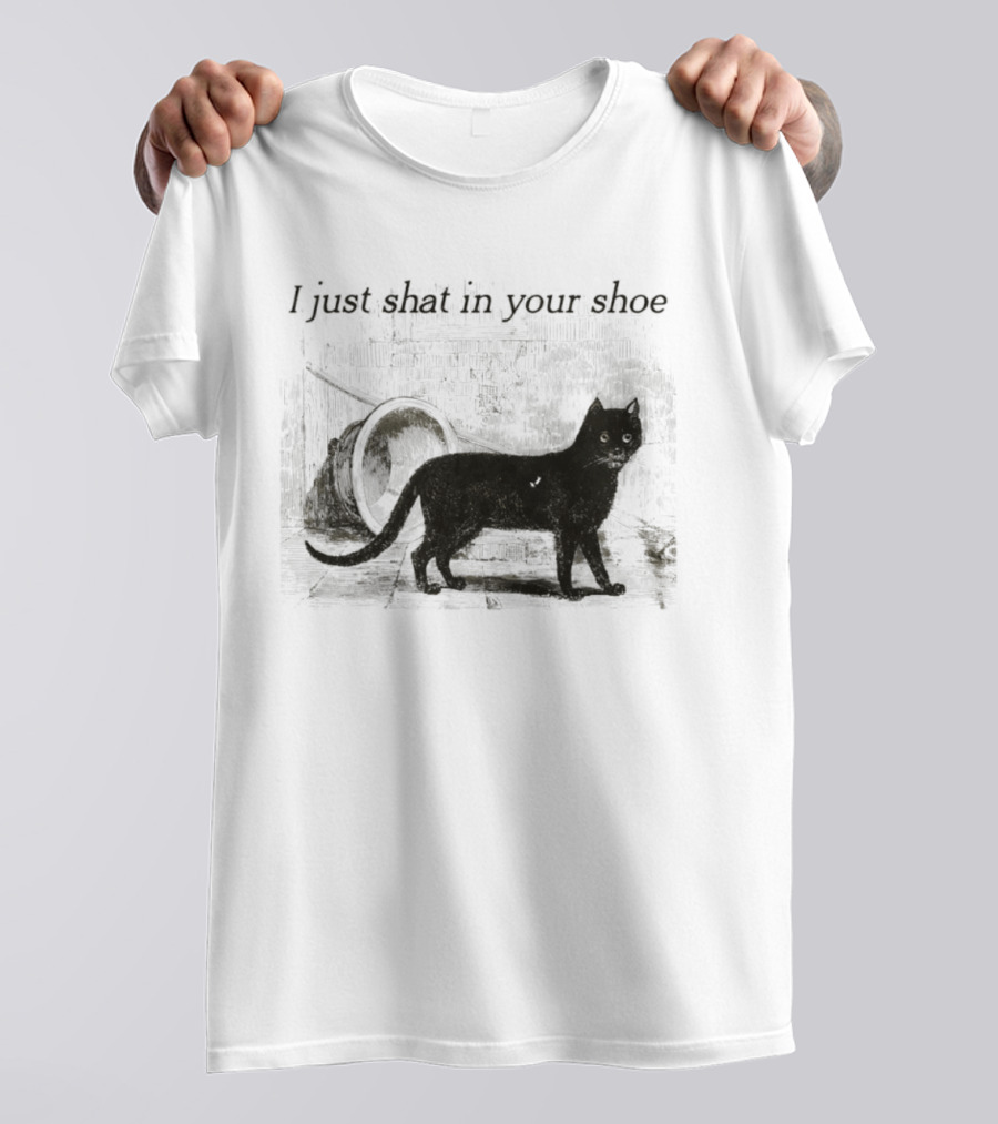 Cat I Just Shat In Your Shoe Silhouette And Litter Box T-Shirt