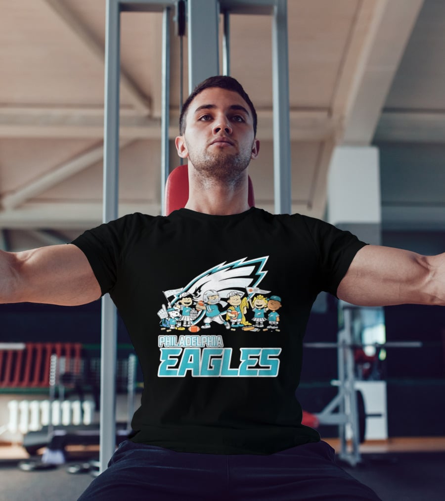 Peanuts Philadelphia Eagles Characters NFL Collaboration T-Shirt