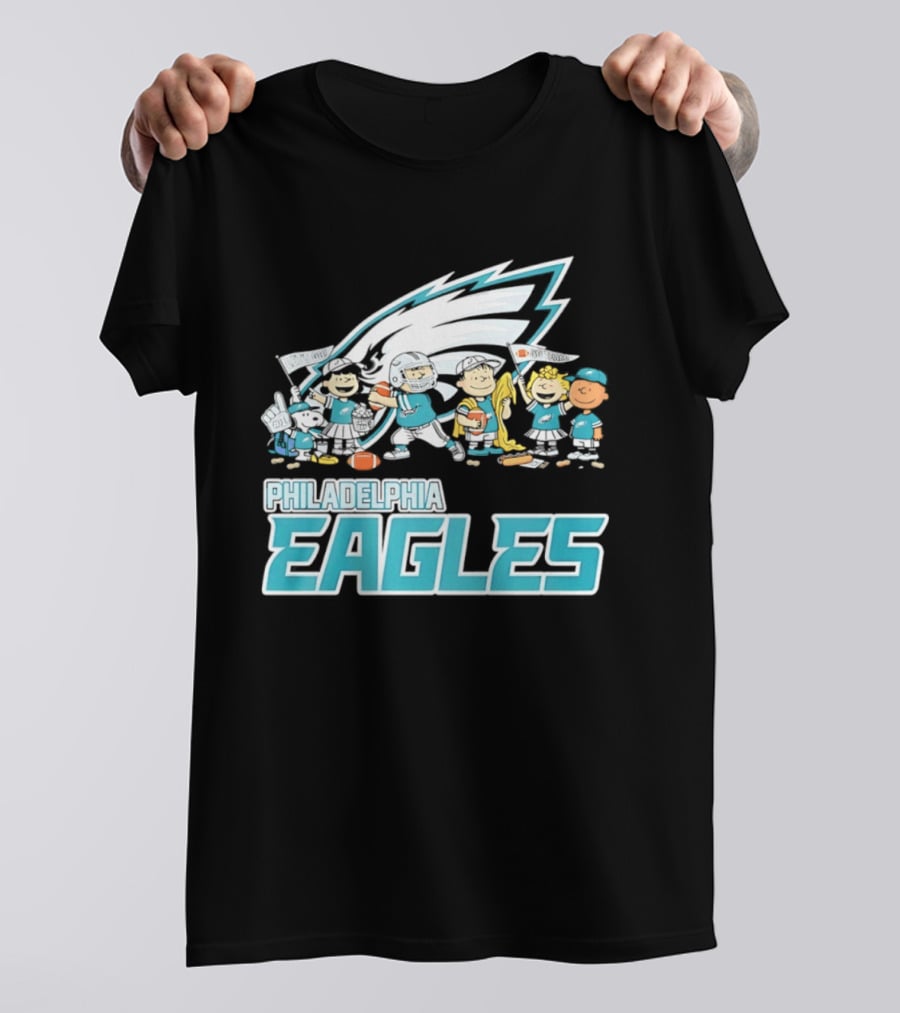 Peanuts Philadelphia Eagles Characters NFL Collaboration T-Shirt