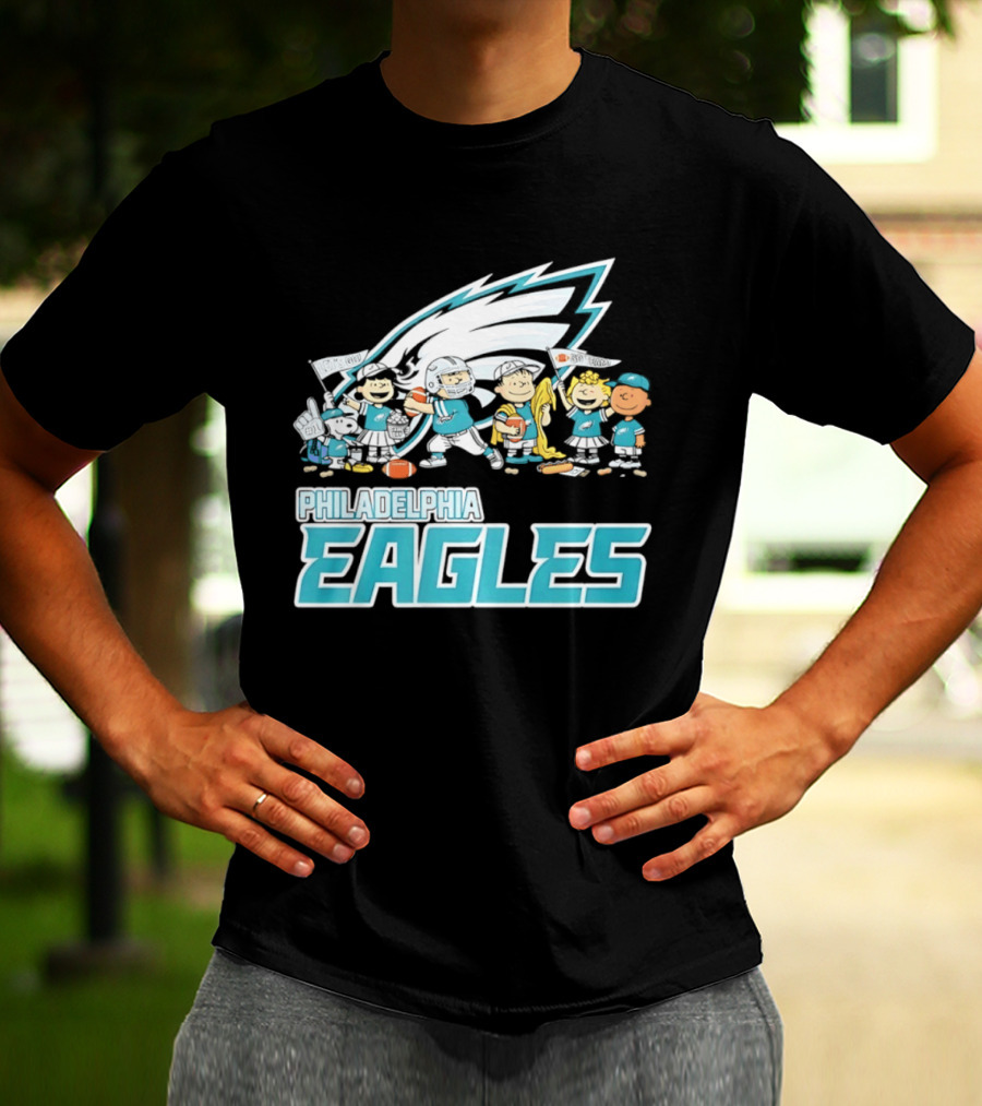 Peanuts Philadelphia Eagles Characters NFL Collaboration T-Shirt