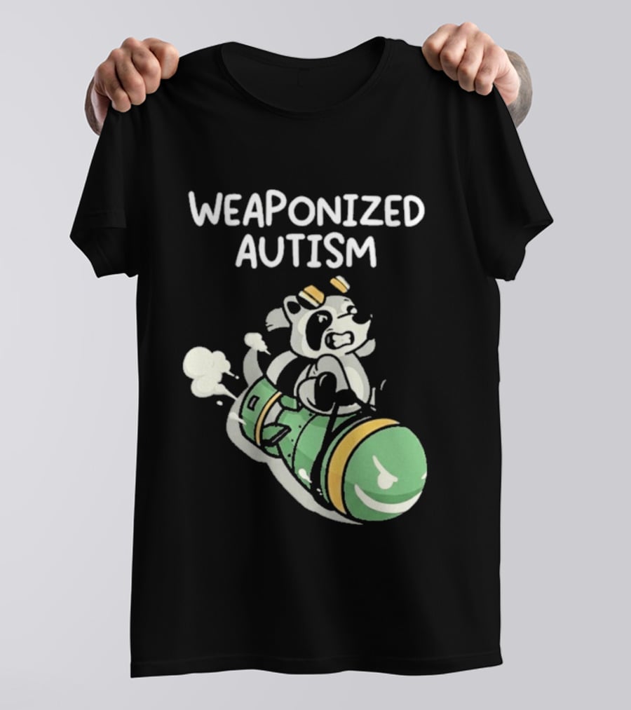 Weaponized Autism Raccoon Riding Missile T-Shirt