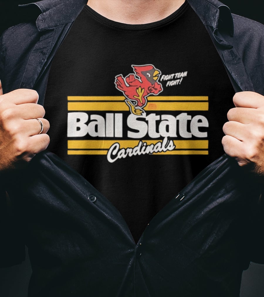 Ball State Cardinals Fight Team Fight Retro Logo Vintage Look T-Shirt