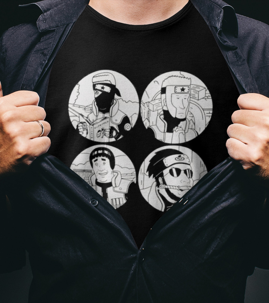 King Of The Hill Naruto Four Face Circles T-Shirt