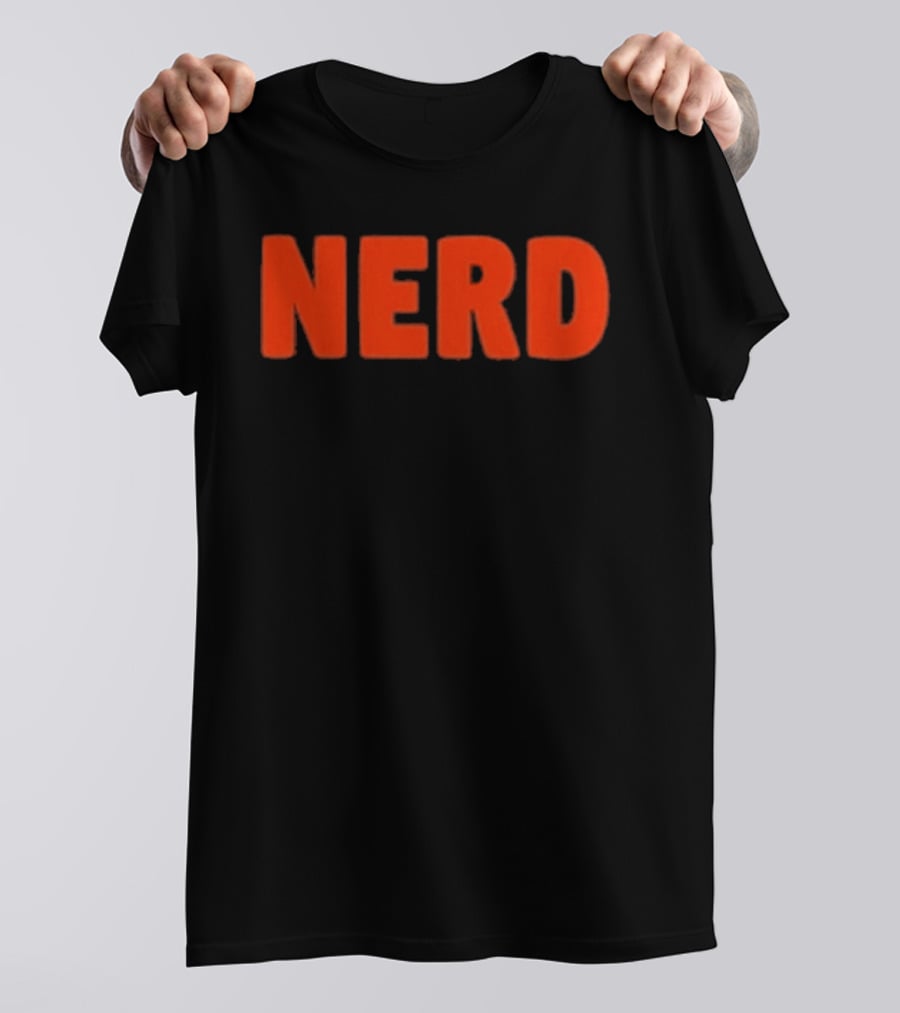 Nerd Bold Statement Novelty Lettering T-Shirt