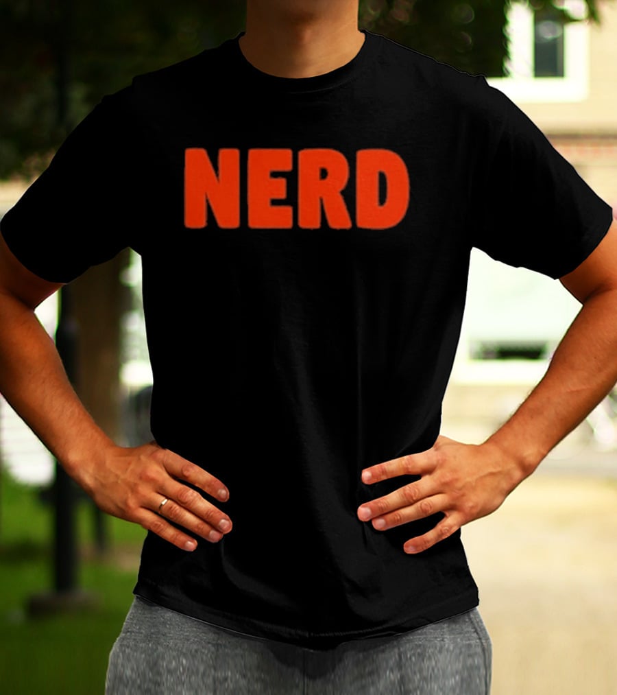 Nerd Bold Statement Novelty Lettering T-Shirt