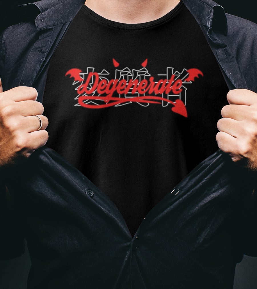 Degenerate Red Devil Wings And Tail T-Shirt