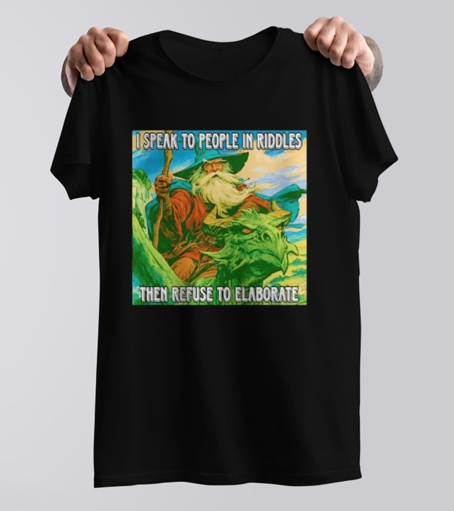 Nice Wizard I Speak To People In Riddles Then Refuse To Elaborate Fantasy T-Shirt