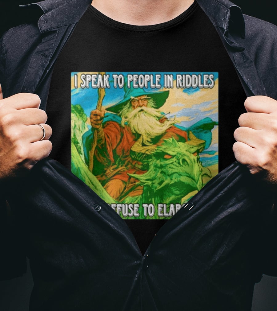 Nice Wizard I Speak To People In Riddles Then Refuse To Elaborate Fantasy T-Shirt