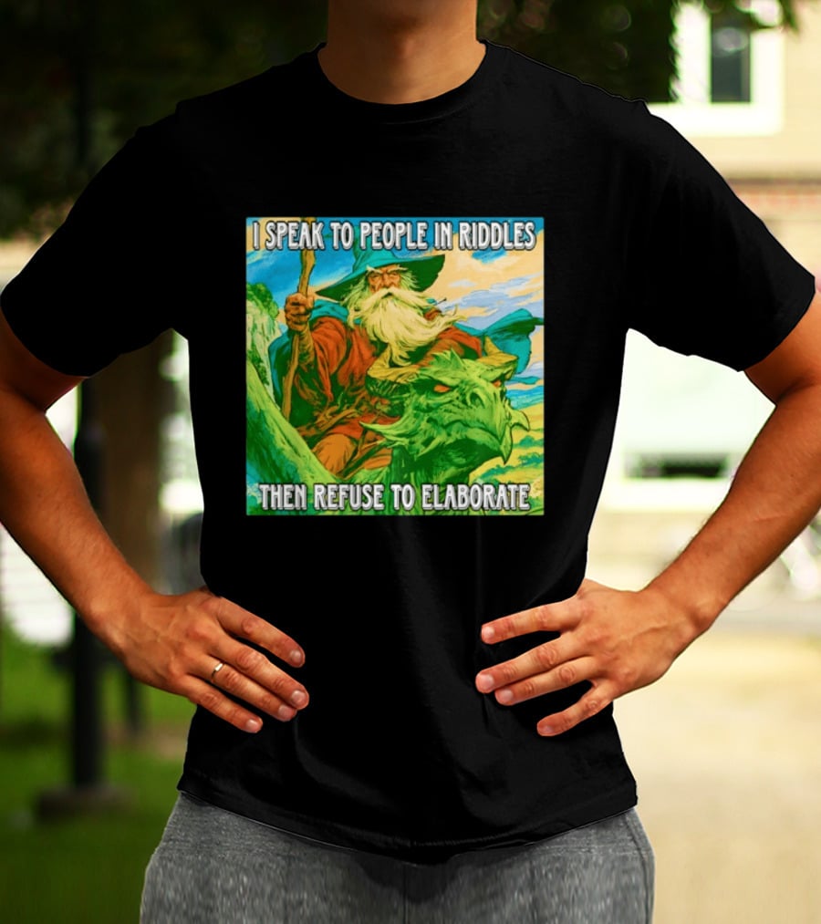 Nice Wizard I Speak To People In Riddles Then Refuse To Elaborate Fantasy T-Shirt