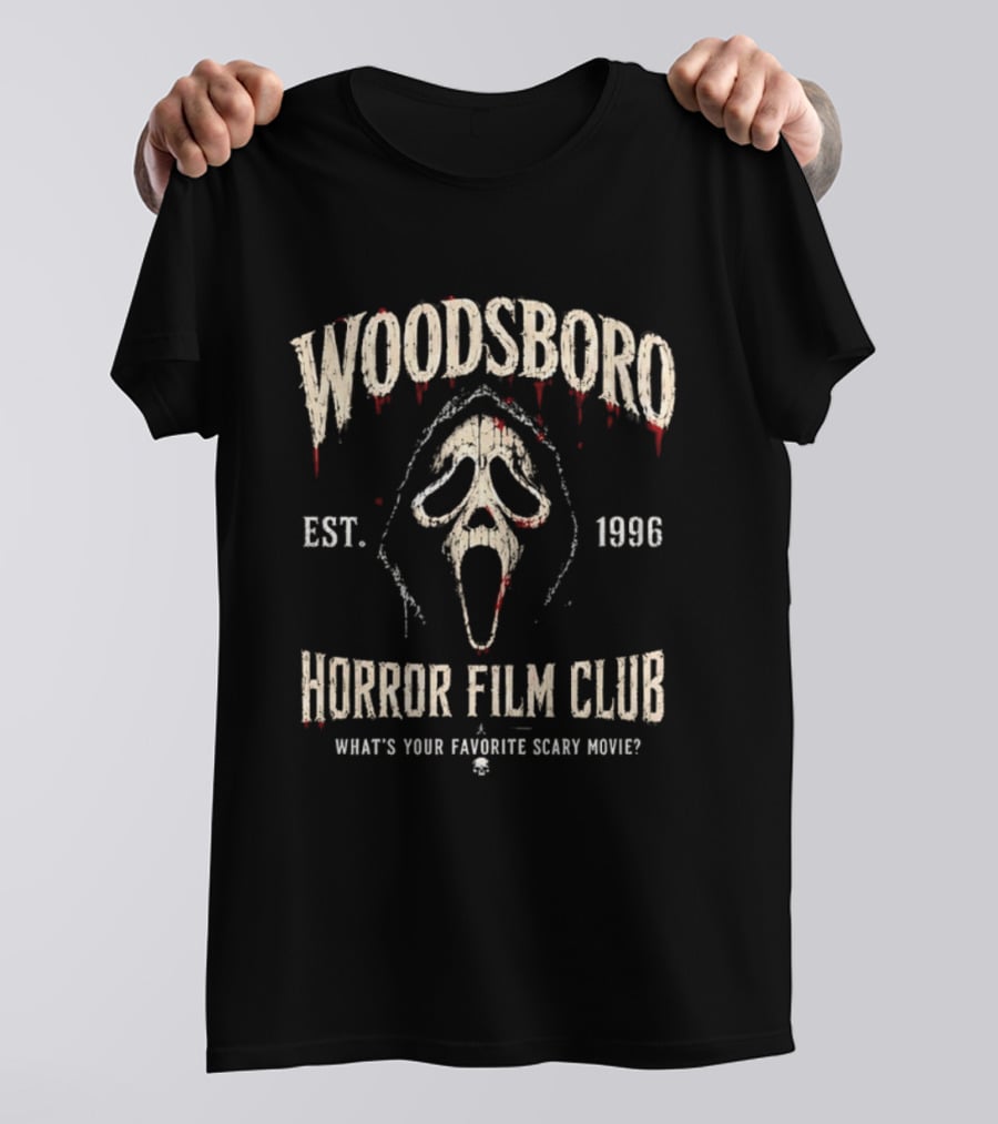 Ghostface Woodsboro Est 1996 Horror Film Club What's Your Favorite Scary Movie T-Shirt