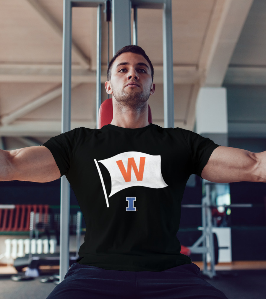 Illinois Fighting Illini Football Fly The W Flag Waving Victory T-Shirt