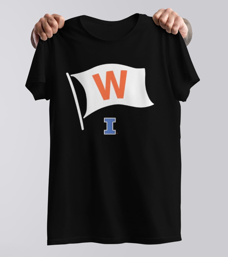 Illinois Fighting Illini Football Fly The W Flag Waving Victory T-Shirt