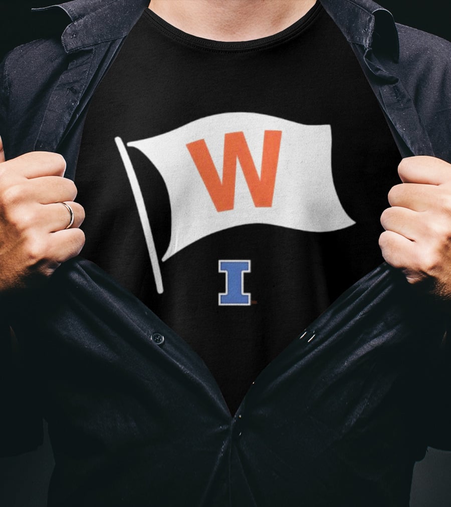 Illinois Fighting Illini Football Fly The W Flag Waving Victory T-Shirt