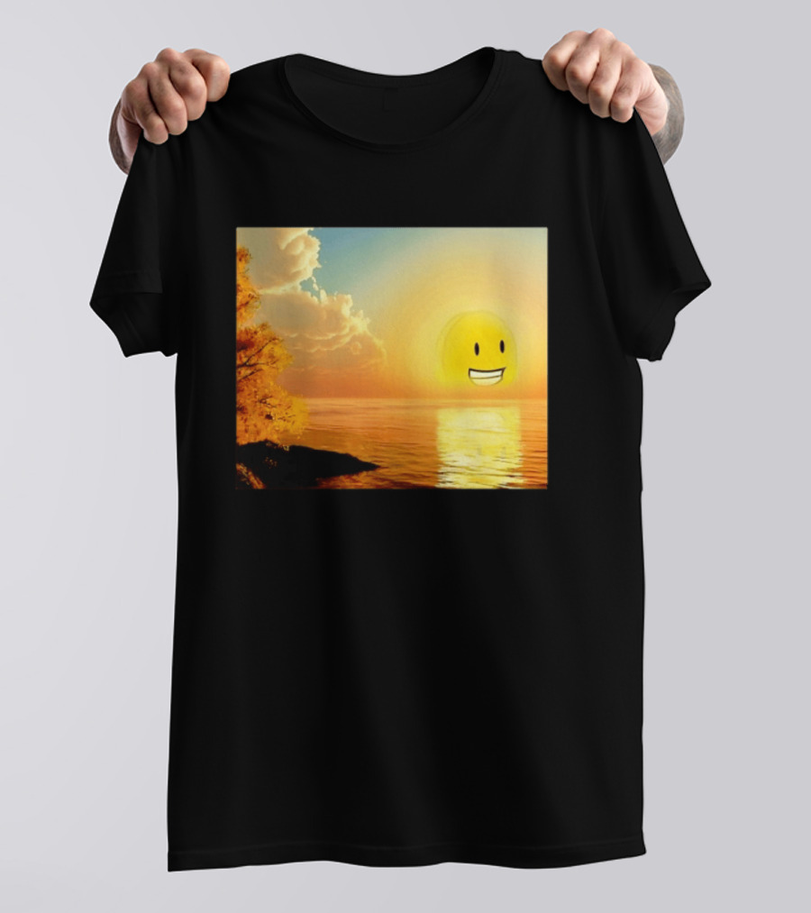 Golden Coin Face Sunset Over Water Inspired By Battle For Dream Island T-Shirt