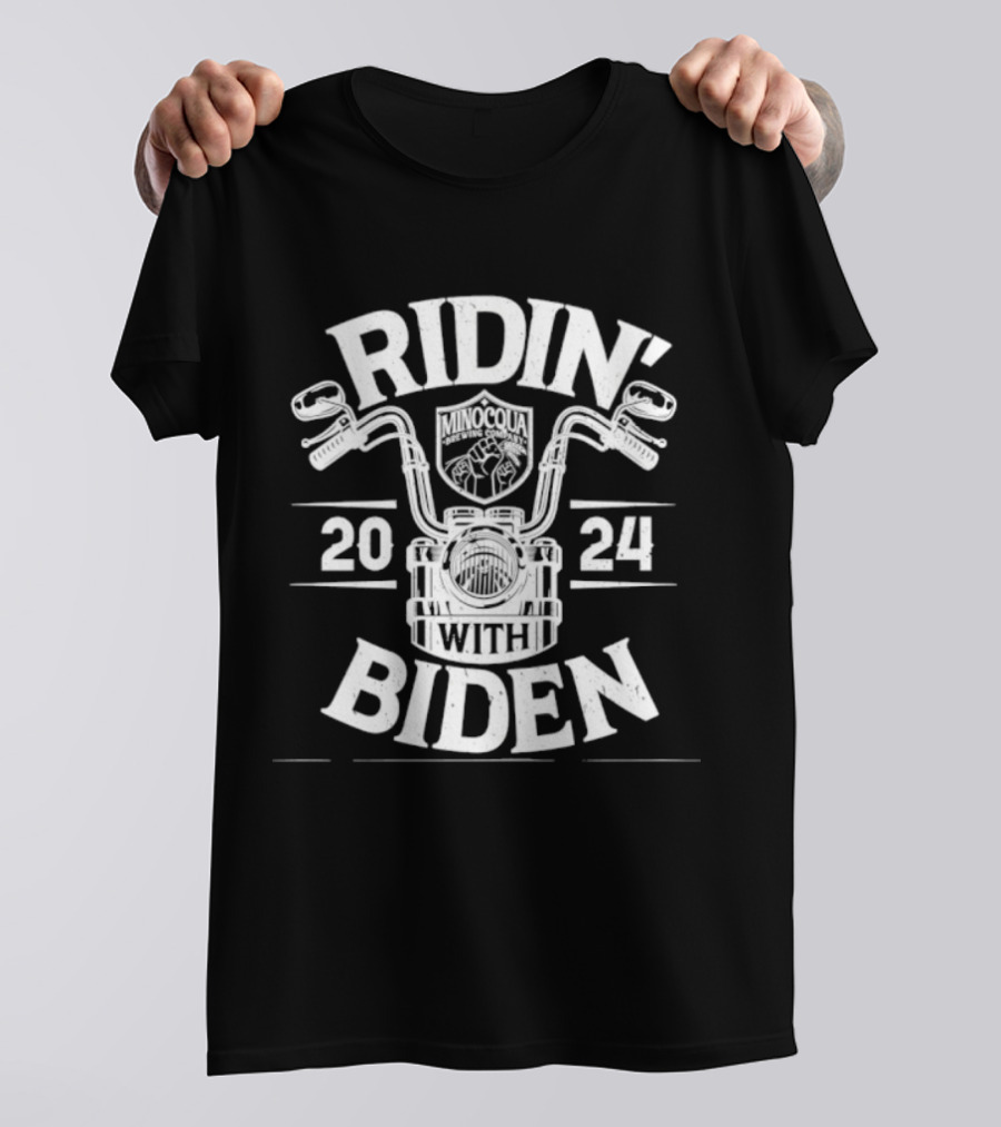 Ridin' With Biden 2024 Minocqua Brewing Company T-Shirt