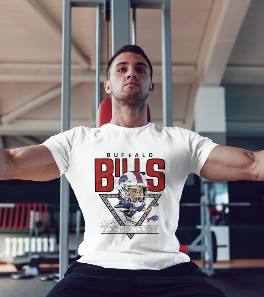 Buffalo Bills Josh Allen Football Caricature Triangle T-Shirt