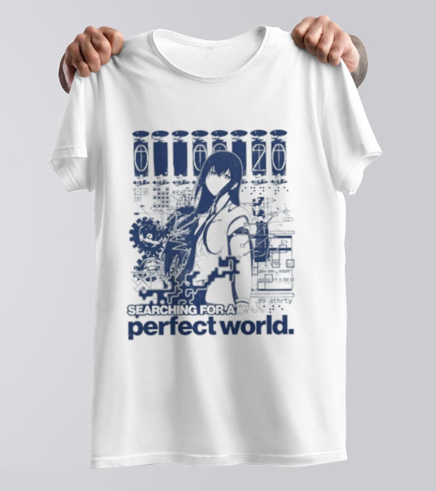 Steins Gate Kurisu Makise Searching For A Perfect World T-Shirt