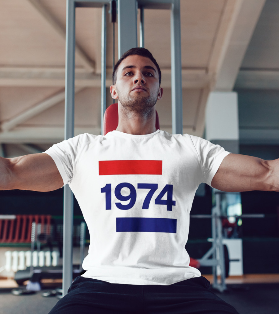 Chris Martin 1974 Vintage Blue And Red Stripes T-Shirt