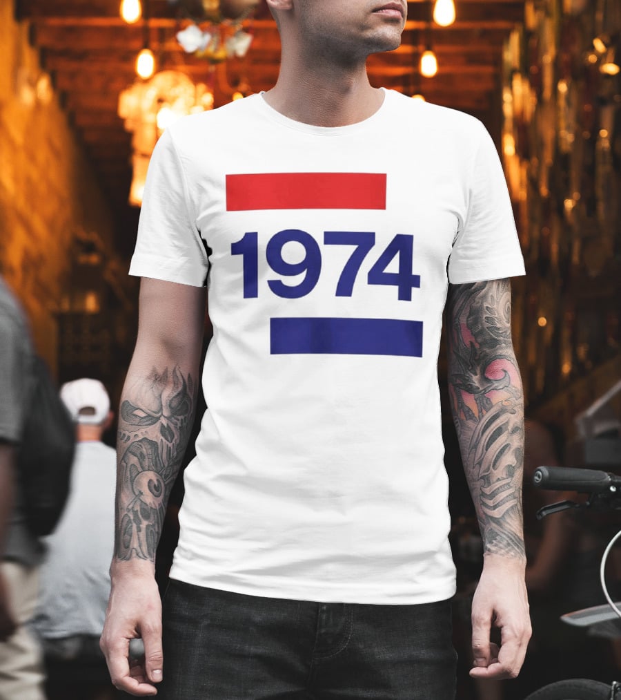 Chris Martin 1974 Vintage Blue And Red Stripes T-Shirt