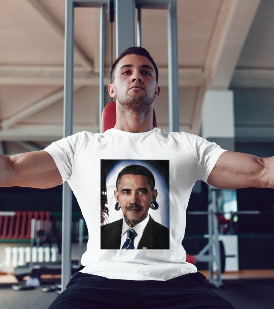 Obama President Political Fashion With Tattoos And Futuristic T-Shirt
