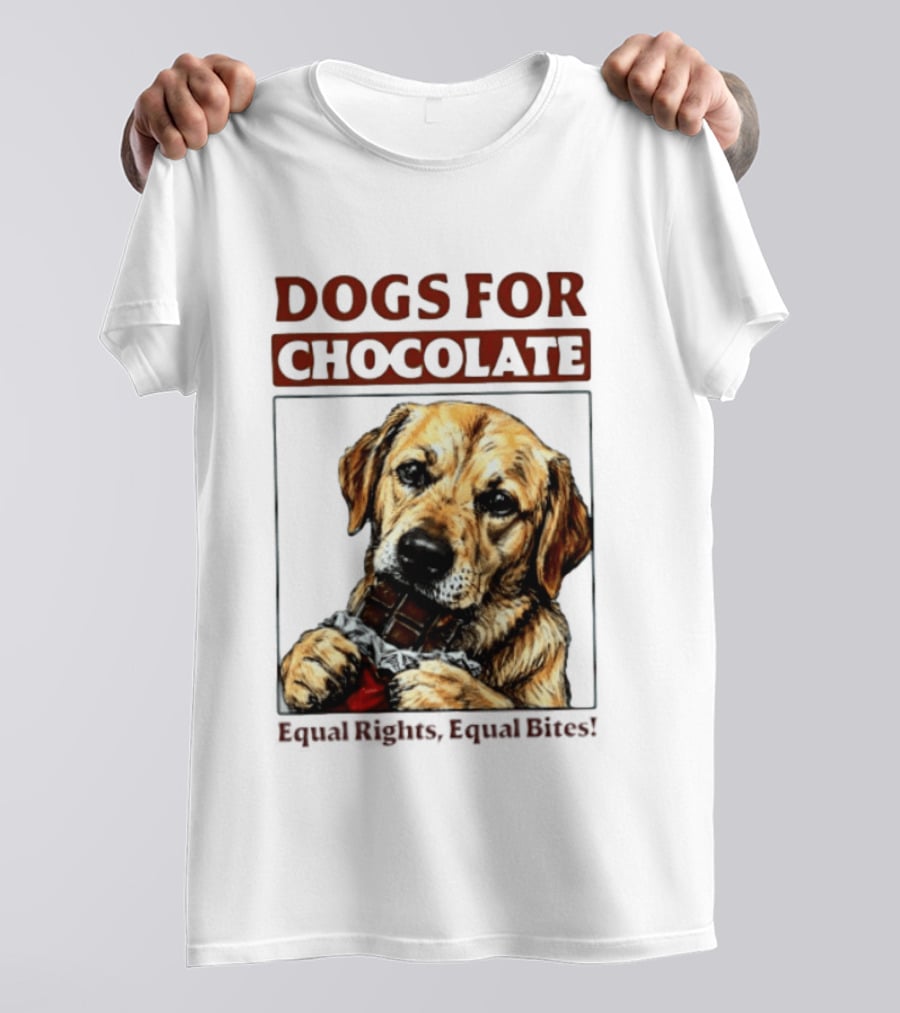 Dogs For Chocolate Equal Rights Equal Bites Retriever Chocolate Bar T-Shirt