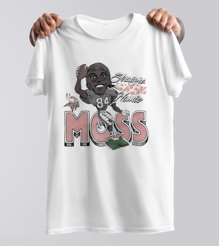 Moss Minnesota Vikings Straight Cash Homie Football Caricature T-Shirt