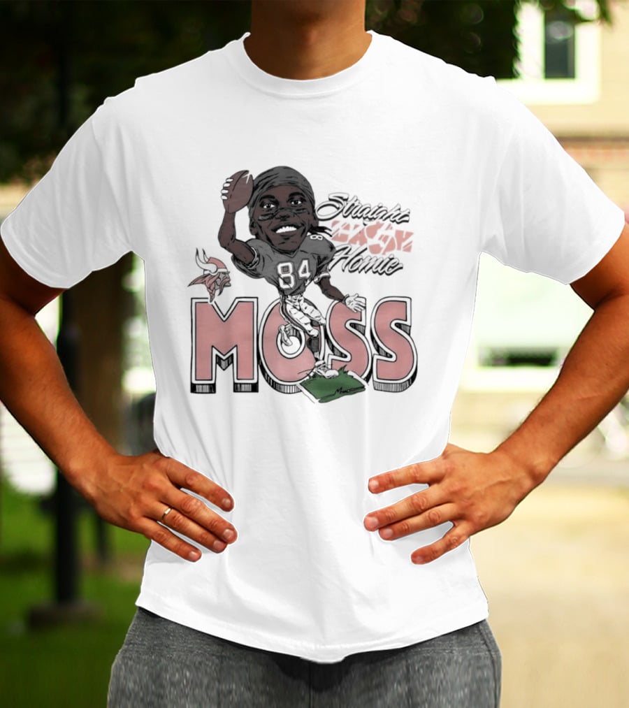 Moss Minnesota Vikings Straight Cash Homie Football Caricature T-Shirt