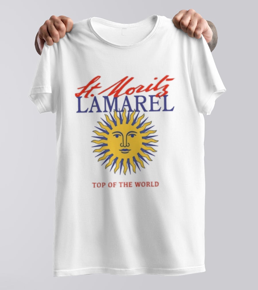 St Moritz Lamarel Sunburst Top Of The World Ski Resort T-Shirt