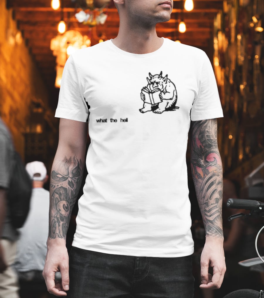 What The Hell Devil Reading Book What The Hell T-Shirt