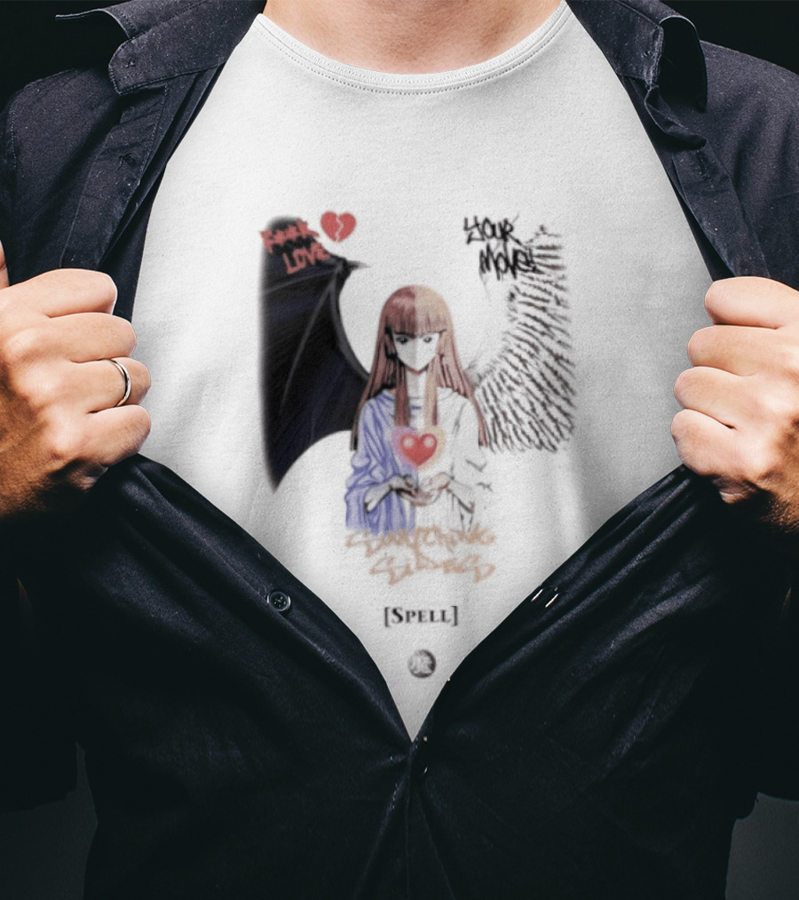 Yu Gi Oh Fuck Love Your Move Switching Sides Spell Dark Angel Heart T-Shirt