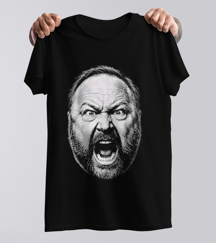 Alex Jones Intense Expression Battle Cry T-Shirt