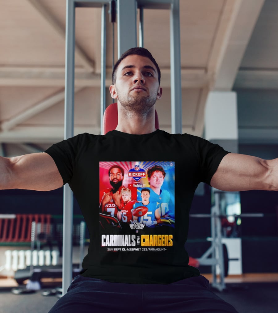 Cardinals Vs Chargers NFL Kickoff 2026 YouTube TV CBS Paramount September 13 T-Shirt